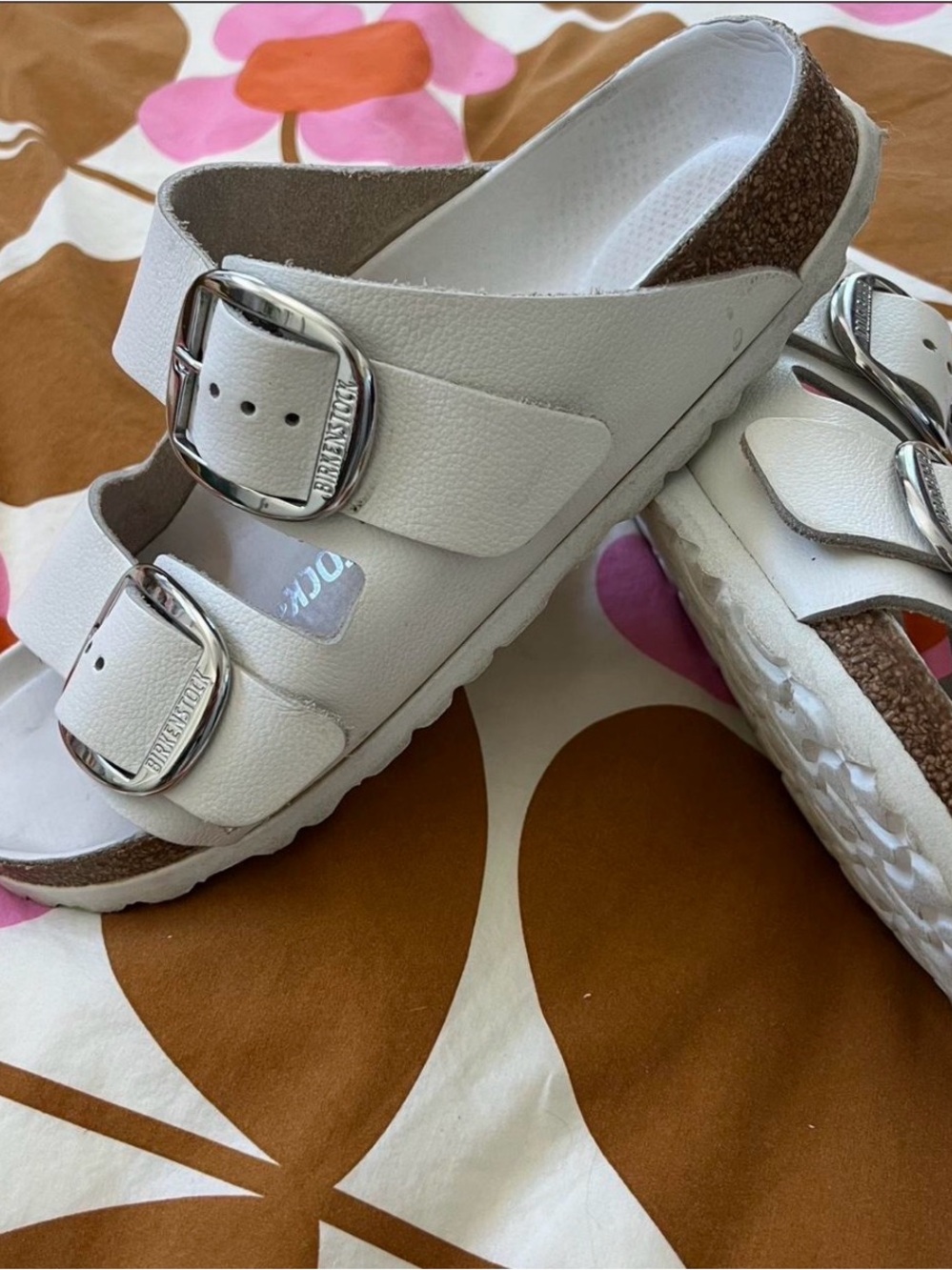 Birkenstock 39 100% Leather white